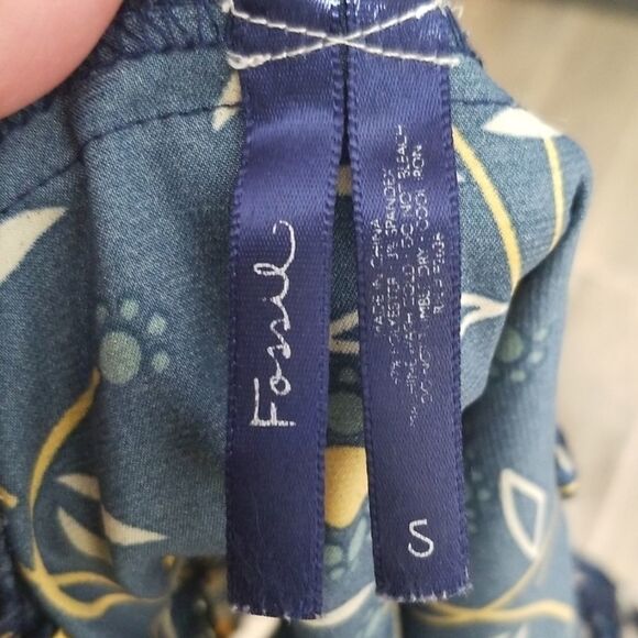 Fossil Camisole Blue Floral and Lace Cami Size Sma - Picture 6 of 7